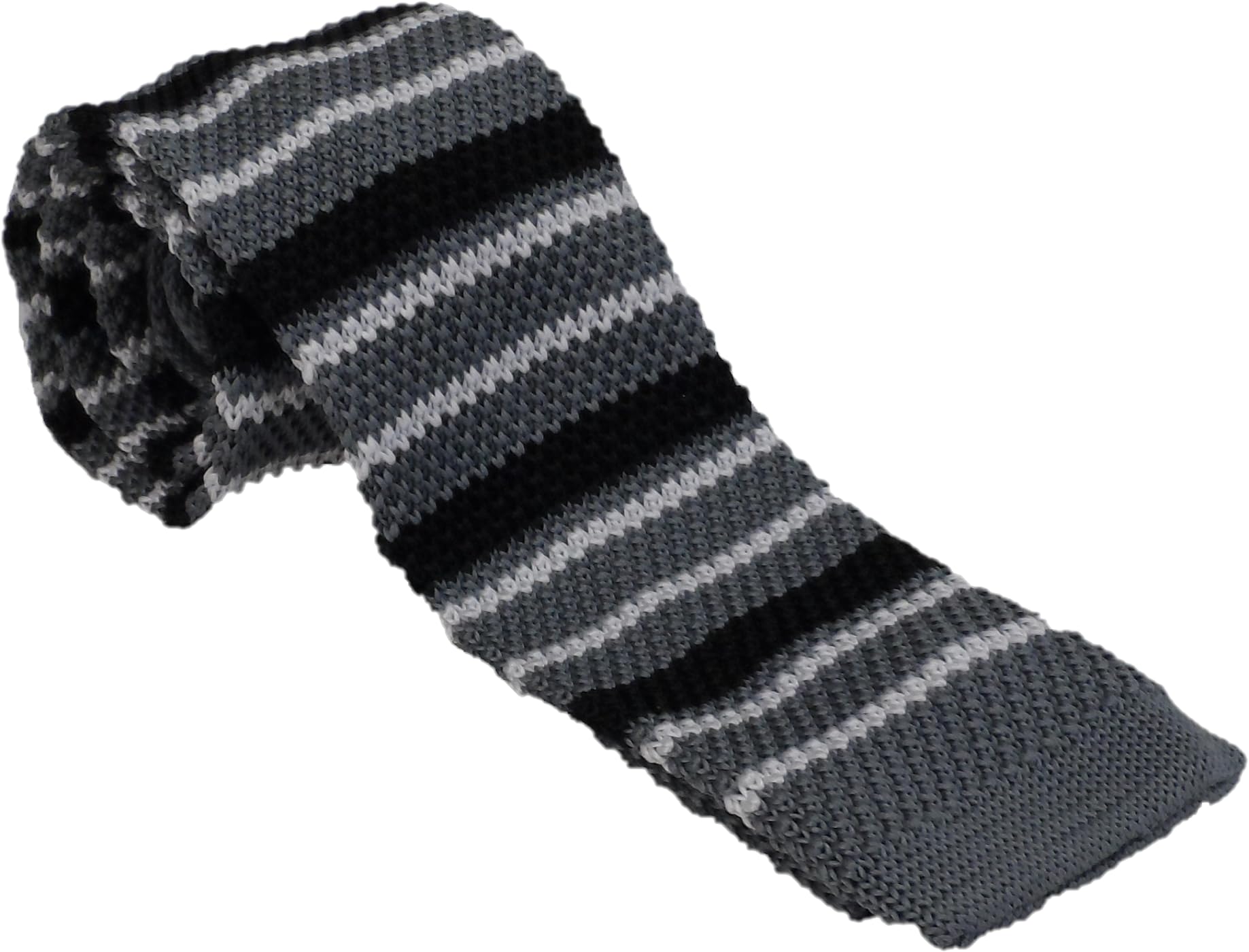 Mazeys Men's Grey Striped Retro Mod Knitted Ties… (Grey Striped)