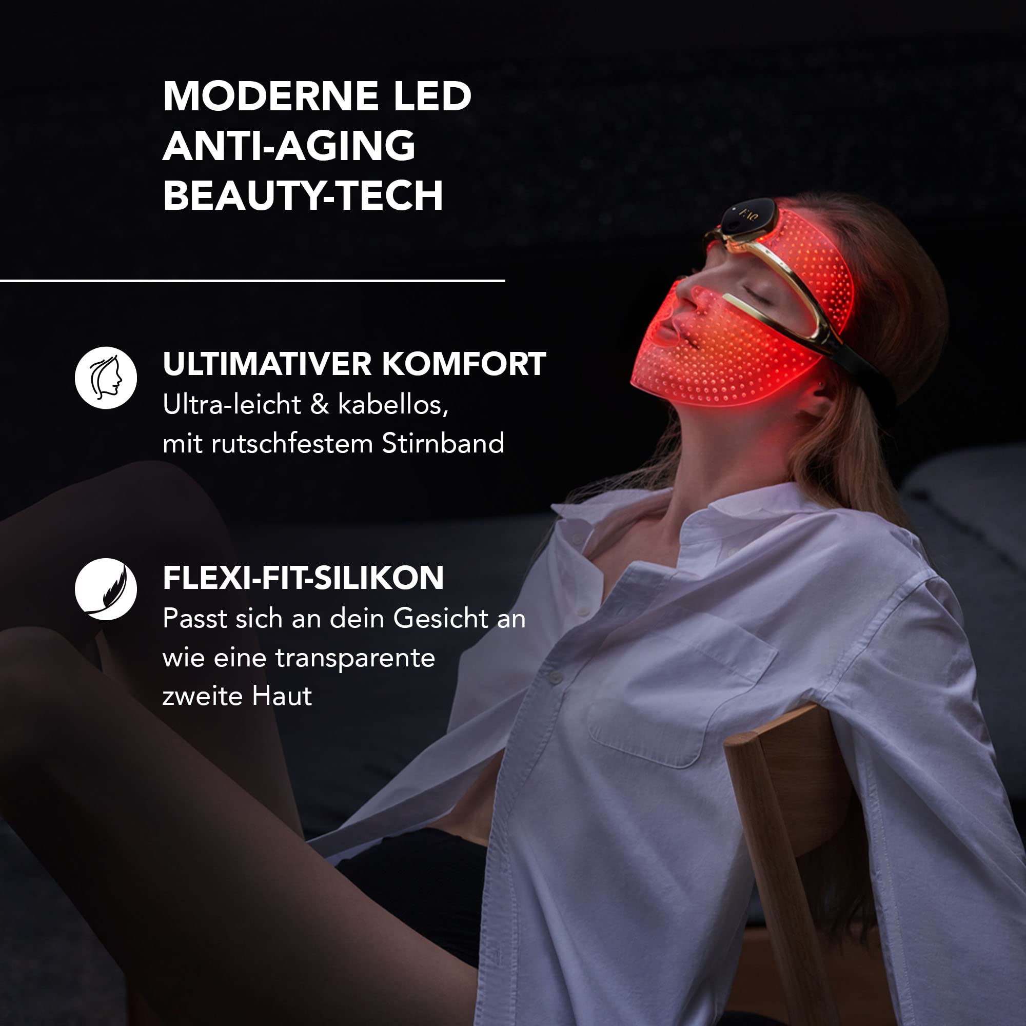 FAQ 202 plus 8-Farben-LED-Gesichtsmaske + Rotlicht-Peptidserum-Set | LED-Gesichtsmaske, Rotlichtmaske, Peptidserum, Hyaluronsäure, Silikonmaske, 8 Farben, vollständige Gesichtsabdeckung