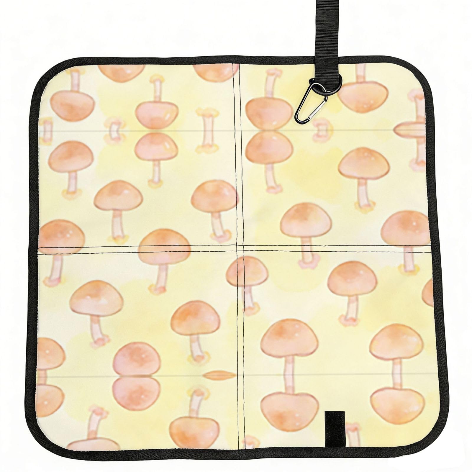 DUYIOKH Mushroom Print Foldable Portable Seat Cushion for World Cup Games, Camping and Outdoor Activities