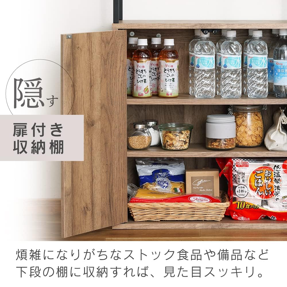 Amazon｜アイアンウッド 棚 シェルフ おしゃれ デザイン 大容量収納