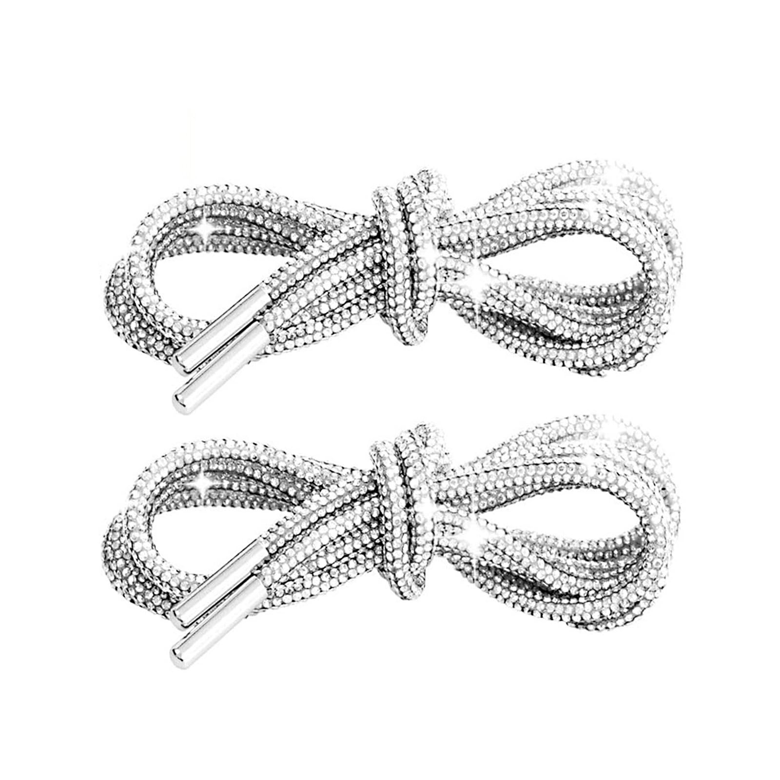 Glitter Rhinestone Shoe Laces, 2 Pack Bling Bling Drawstring Cords for Sneakers, Shiny Replacement Shoe Strings, Crystal Rope Laces for Shoes, Sweatpants, Hoodies & Bags
