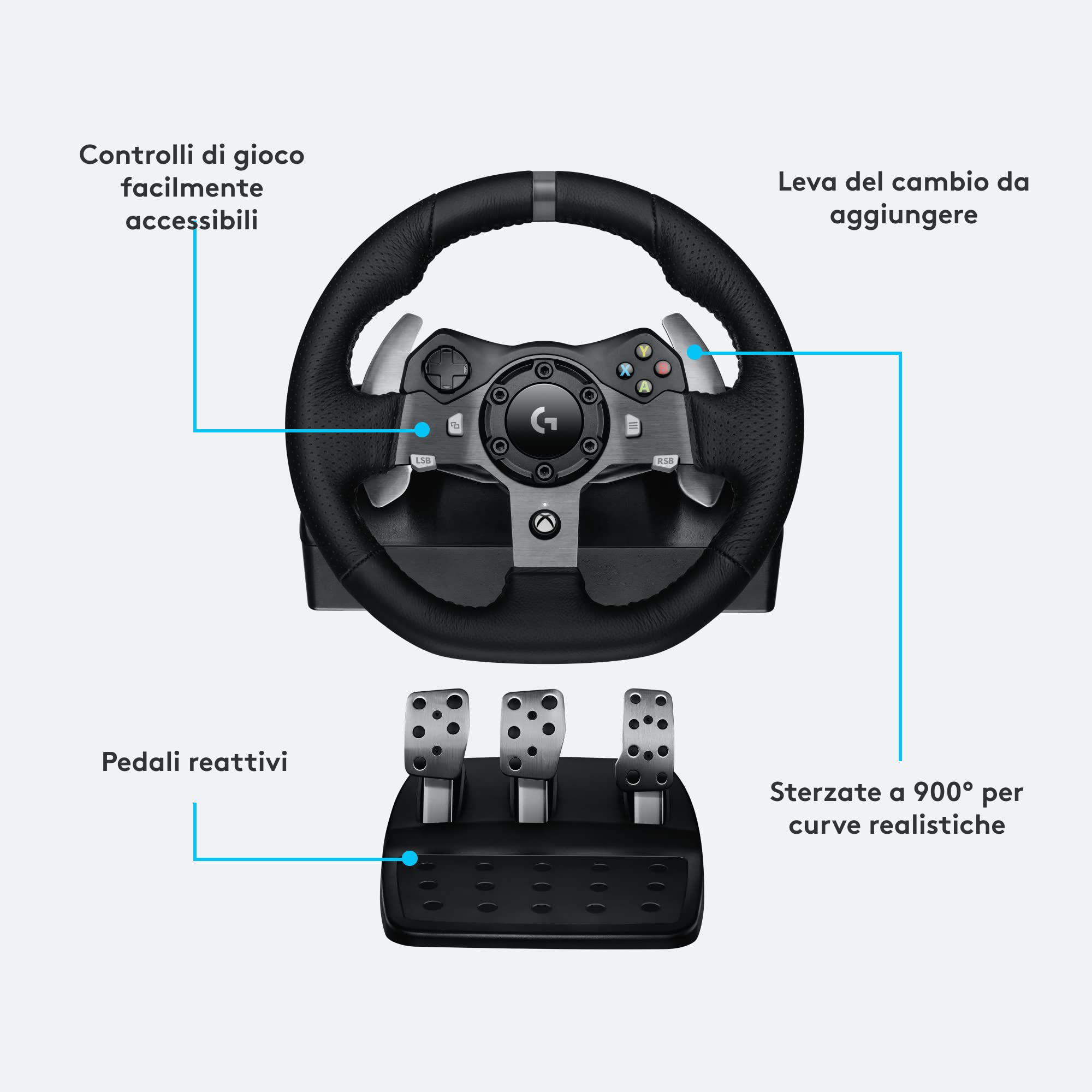 Logitech G G920 Driving Force Racing Wheel Volante da Corsa, Pedali Regolabili + A10 Cuffie Gaming Cablate Gen 2, Cuffie da Gioco Over-Ear con Microfono Flip-to-Mute, Xbox Series X/S PC, Nero