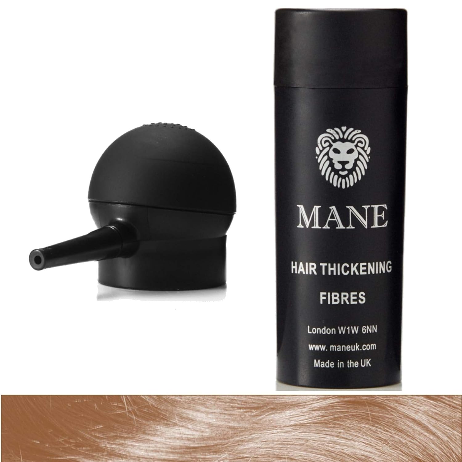 Mane Hair Building Fibers with a Spray Applicator (Jet Black)