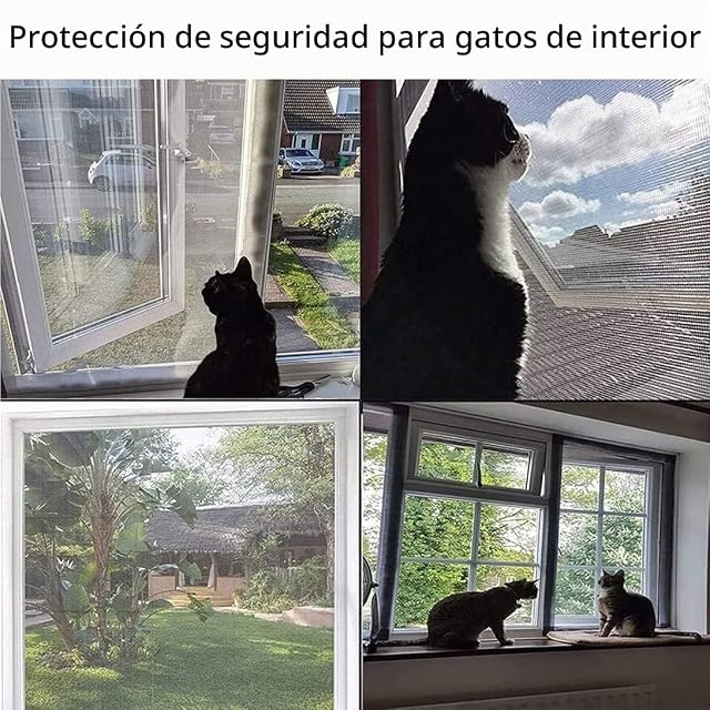 Foto 4 de 8 de Mosquitera de Malla para Ventana de Gato, mosquitera, Protector de Ventana para Gatos para Seguridad de Gatos