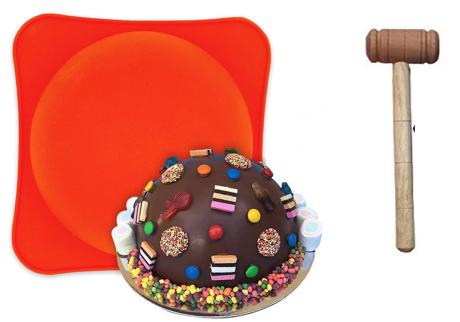 Inditradition Silicone Pinata Cake Mould with Smash Hammer