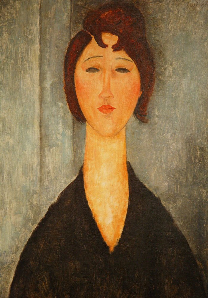 WallBuddy - Juego de 4 cuadros modernos de Amedeo Modigliani con diseño de retrato italiano (4 unidades, 4 carteles), 50 x 70 cm