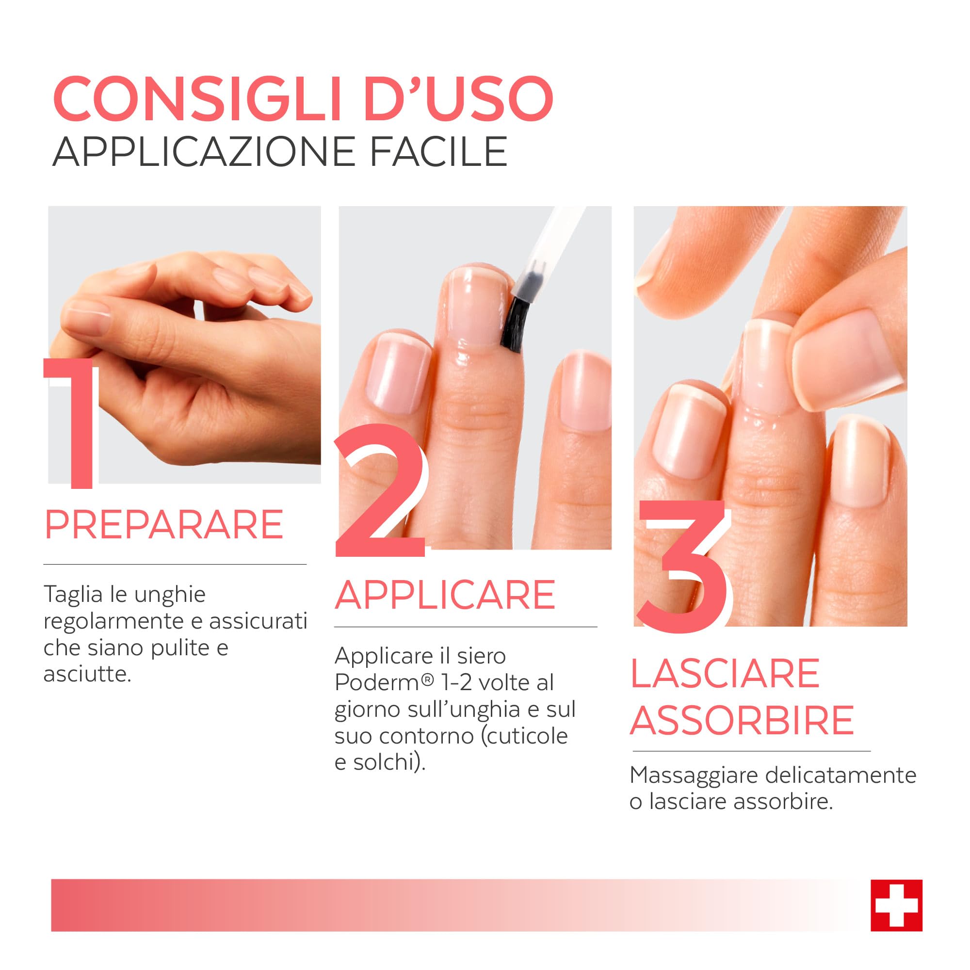 Poderm 5 in 1 Siero Booster Unghie - Collagene | Trattamento Ridensificante & Anti-Età per Unghie Indebolite - 6 ML | Idrata & Rafforza | 100% Naturale - Sviluppato da un Podologo in Svizzera