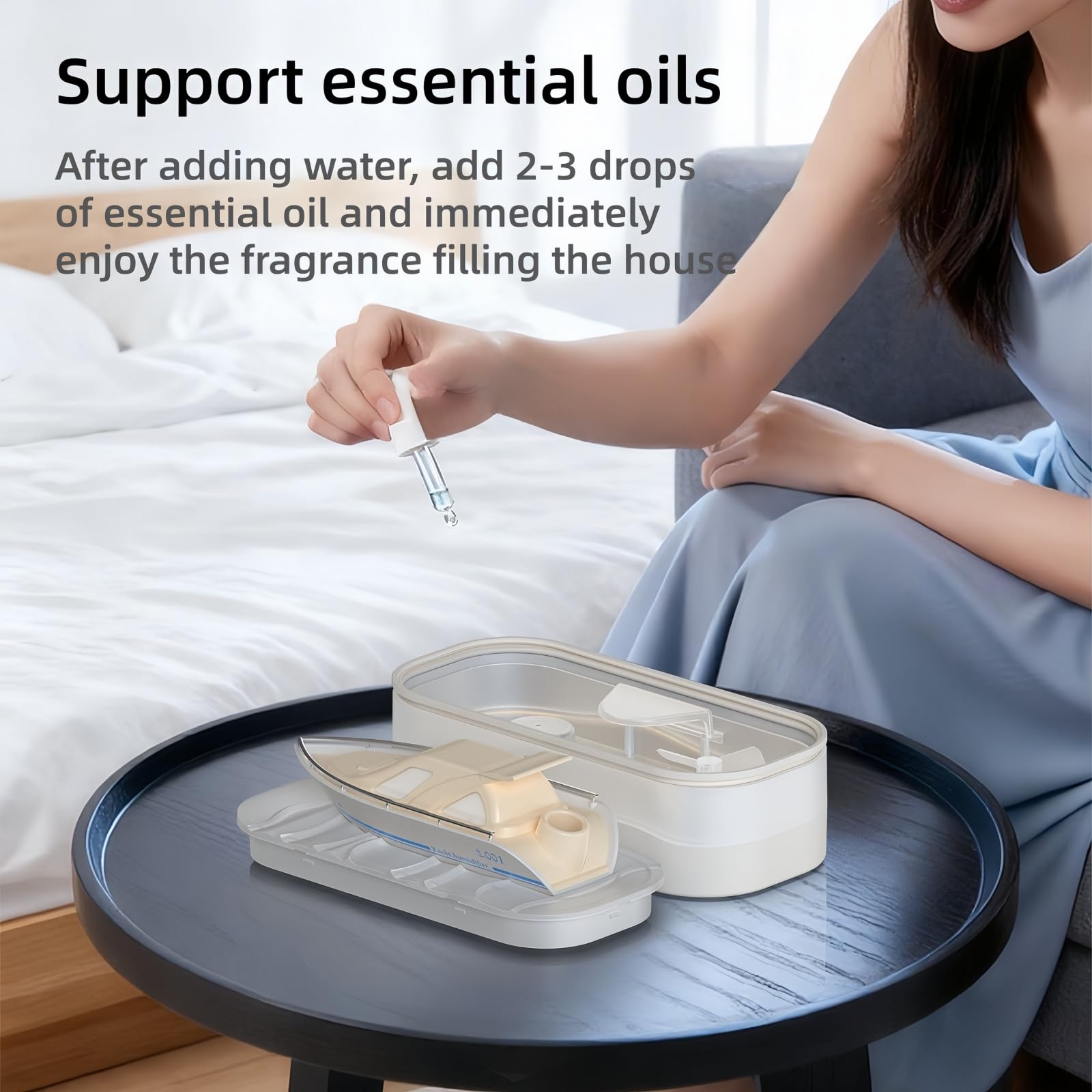 Diffuseur d'huile essentielle coloré pour bateau - Humidificateur de brume - Diffuseur d'arômes avec minuterie de pulvérisation en forme de méduse - Arrêt automatique