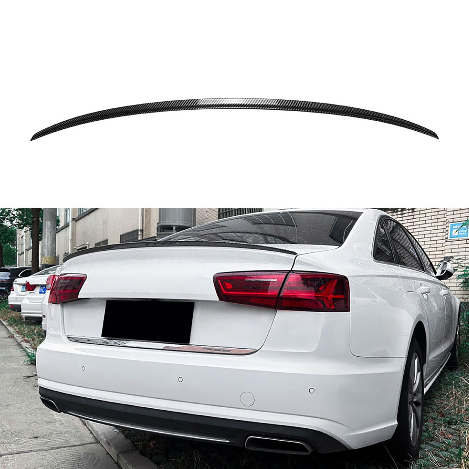 YPFYBHD Compatible with Audi A6 S6 C7 2012-2018 S Style, Car Rear Roof Trunk Spoiler Wing Air Deflector Tuning Exterior Accessories,carbon fiber look