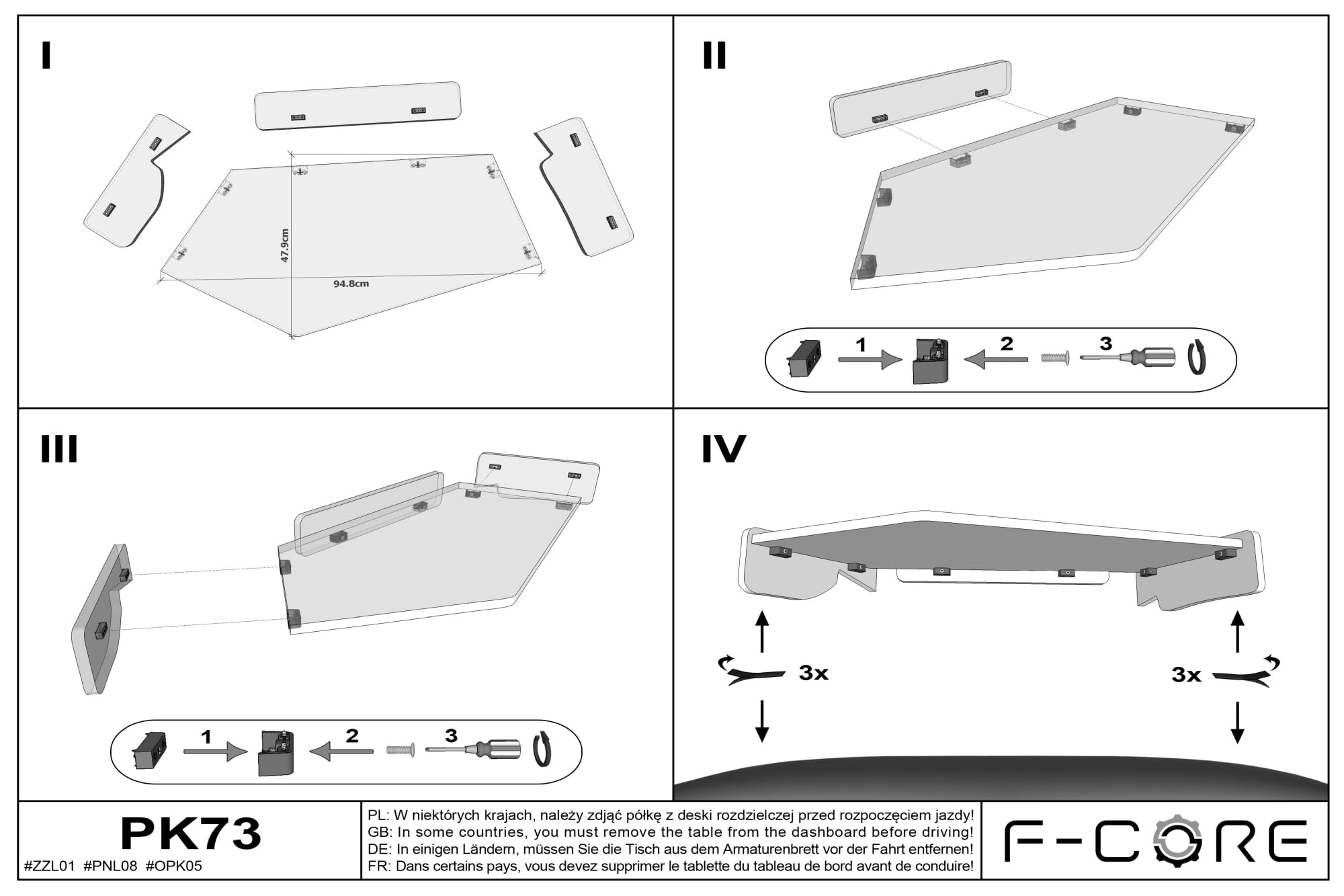 Dashboardtafel geschikt voor VOLVO FH 4 / FH 5 na 2013 MIDDENTAFEL
