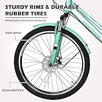 Vista 115 de H&ZT Triciclo para adultos, bicicleta de 3 ruedas, triciclo crucero, con engranaje de 7 velocidades, mango de freno de estacionamiento, escalón