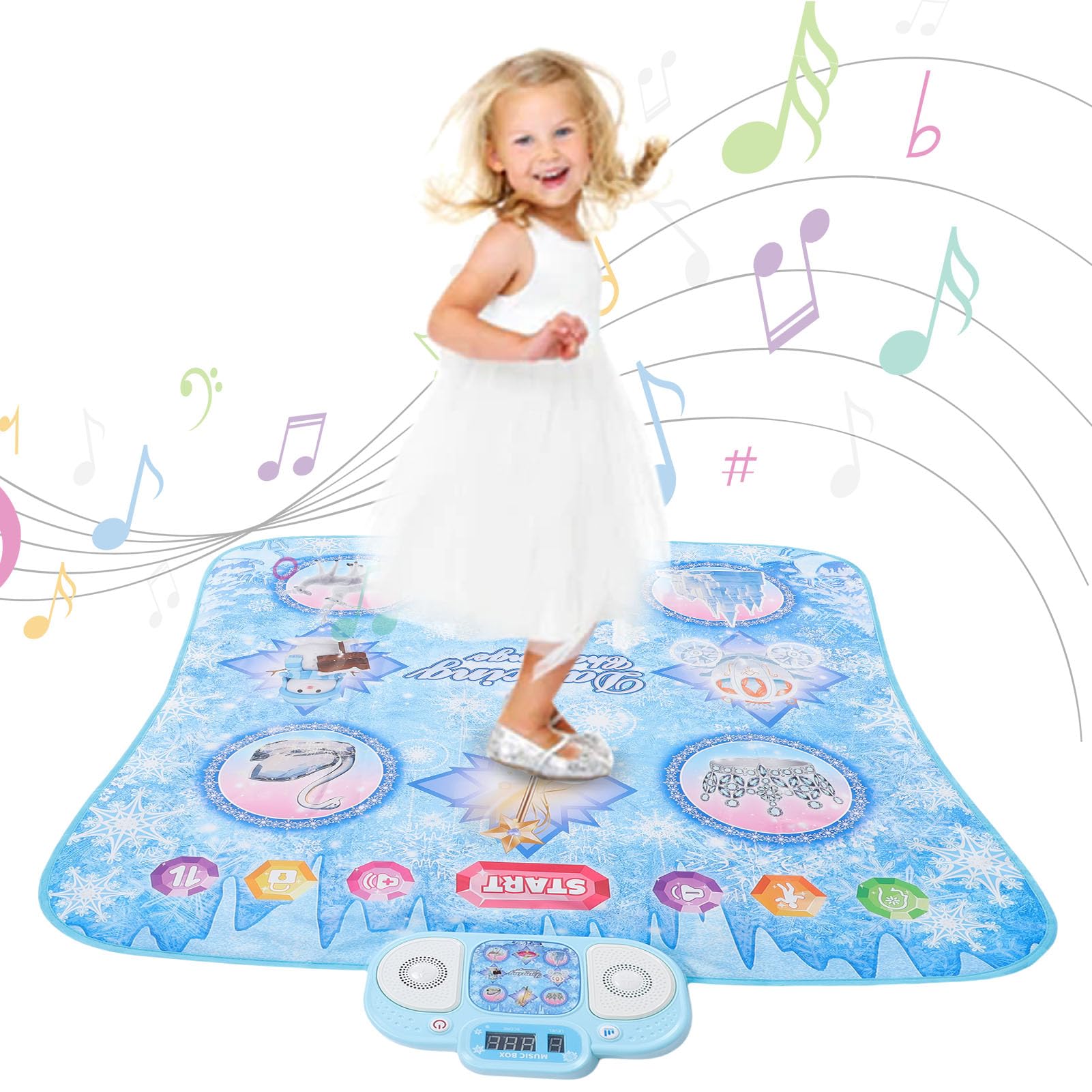 Tappetino da Ballo per Bambini Gioco di Passi Ritmici Matina Tappeto da Ballo Interattivo per Giocatore Singolo per Bambini Gioco Musicale per la Prima Educazione