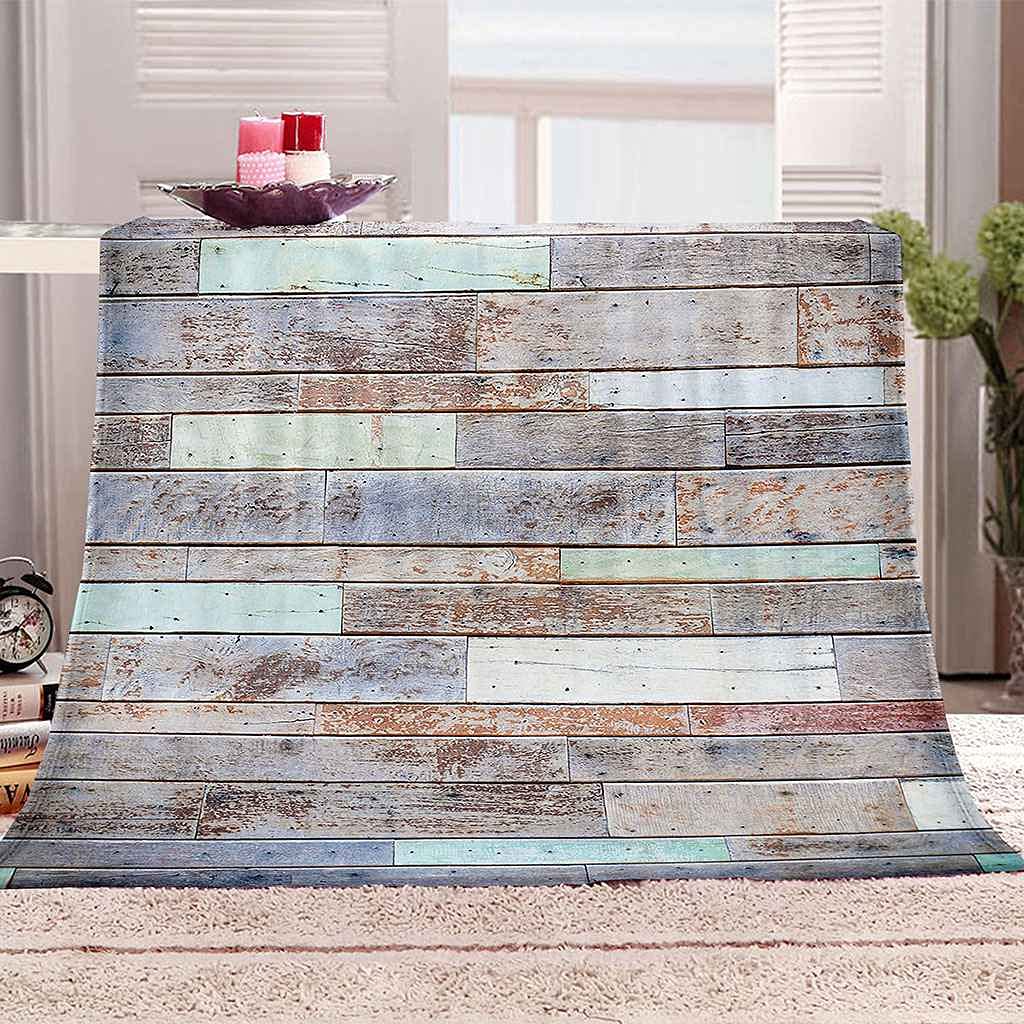 Couverture polaire flanelle originale motif bois 130x150cm une idee cadeau ideale