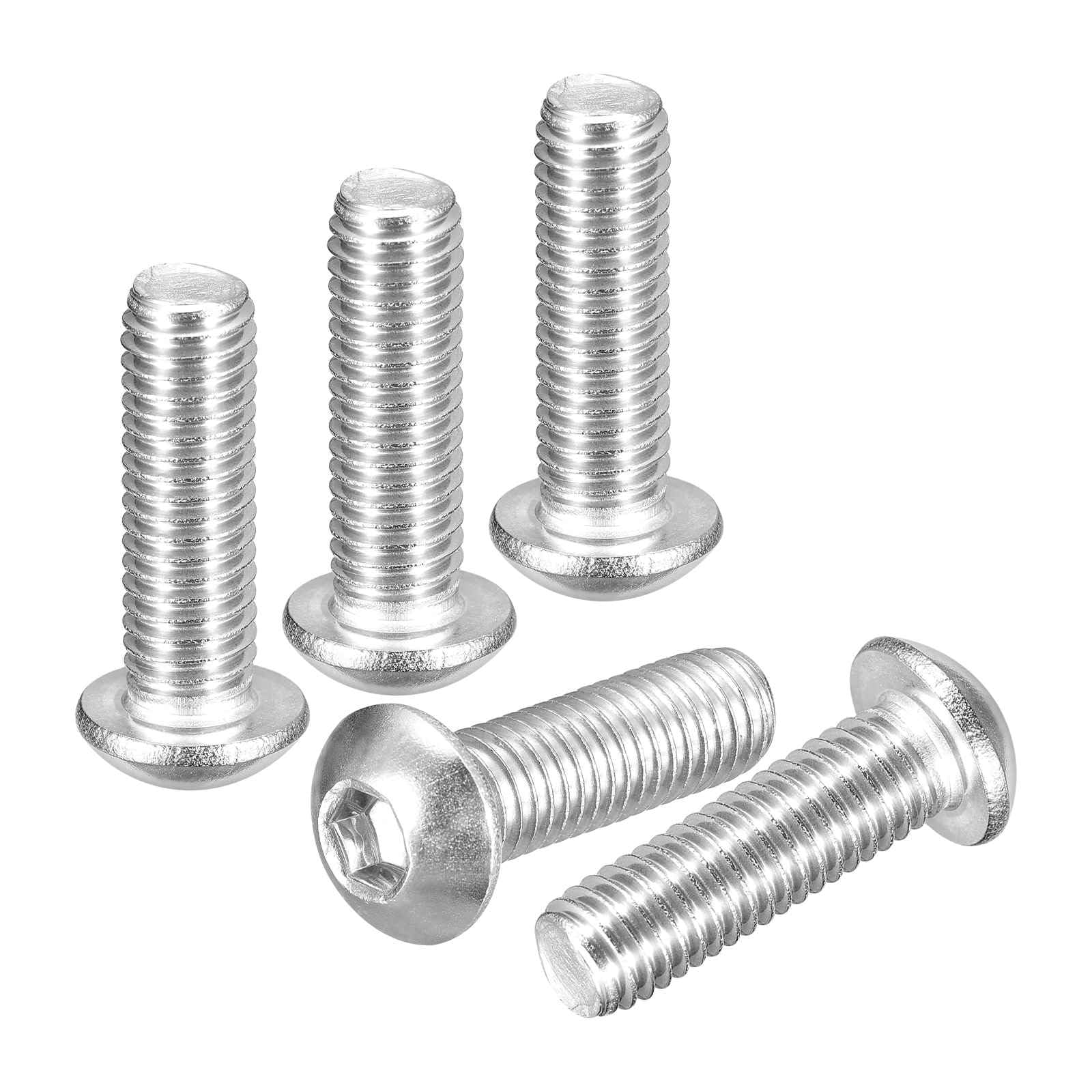 DTGN M8-1.25x25mm Button Head Socket Cap Screws - 20Pack - Good for Road Bicycle, Mountain Bike, Auto, Motorcycle - 304 Stainless Steel Whitewashed - Hex Socket Drive Fasteners โ image 1