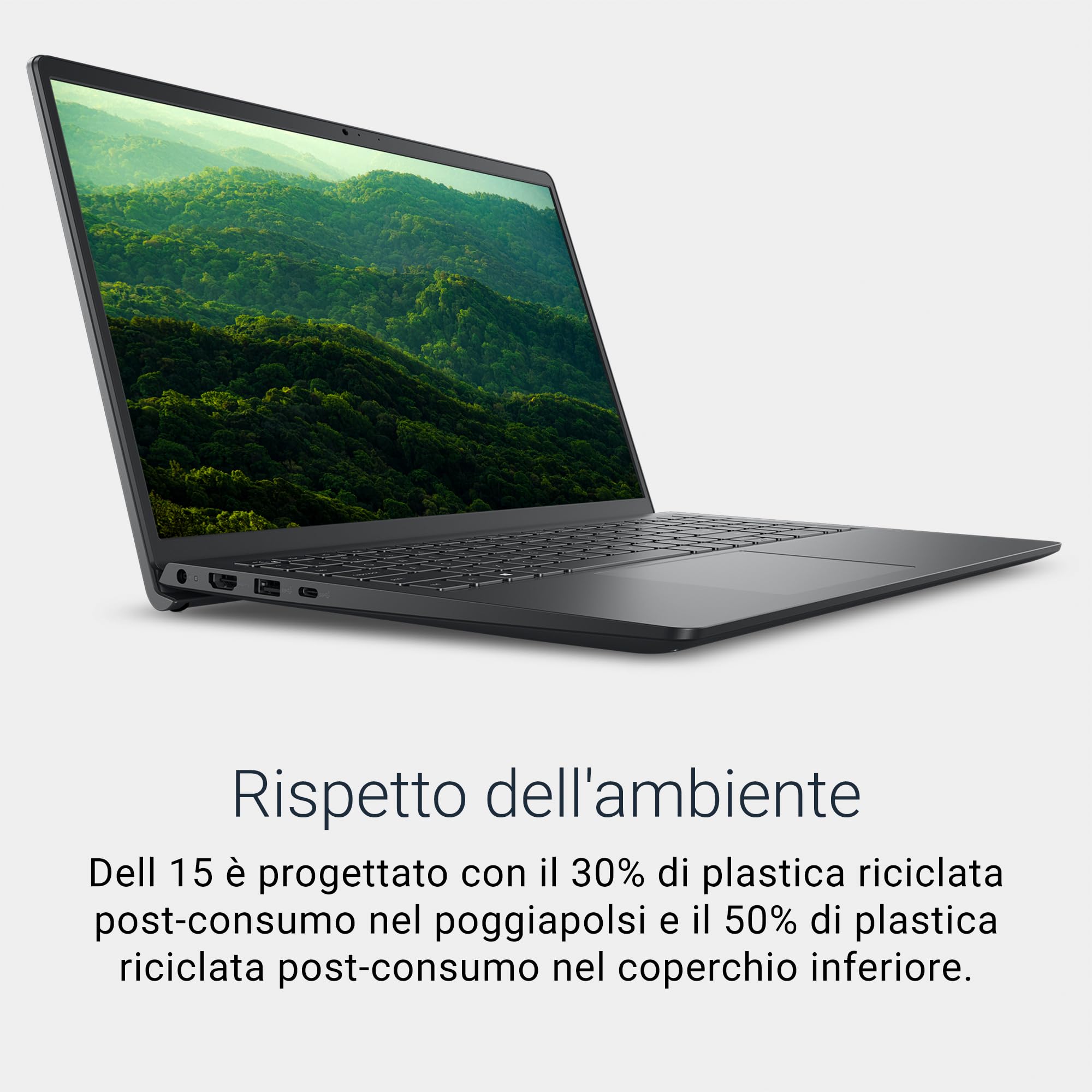 Dell 15 Laptop DC15250 15,6" FHD (1920 x 1080) 120Hz, Intel Core i7-1355U, Grafica Intel UHD, 16GB DDR4 RAM, 512GB SSD, Windows 11 Home, Tastiera QWERTY – Nero Carbonio