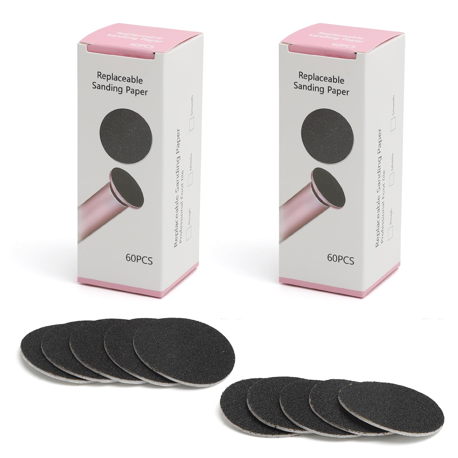 120 Discos Abrasivos Pies, Repuestos Papeles De Lija Pies con Grano 80 100, Recambios Papel De Lija Pies, Escofinas Para Pies Para Piel Seca, Juego de Pedicura para uso DoméStico, Salón