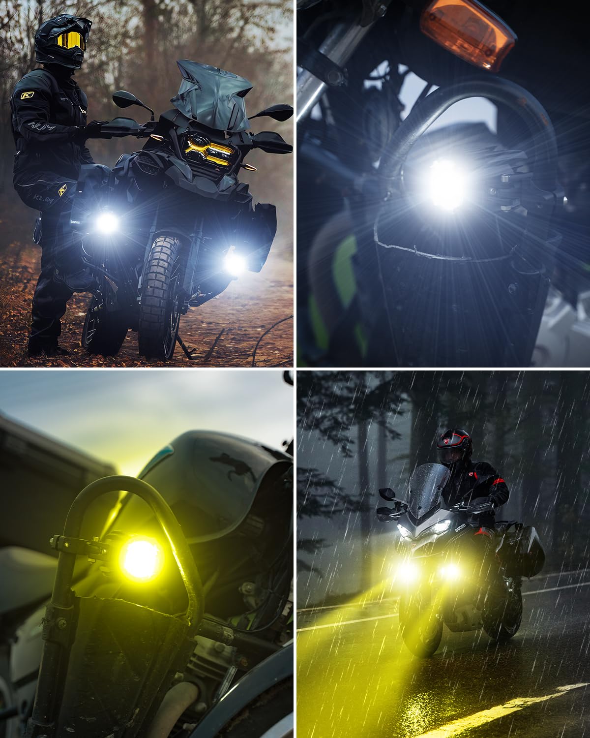 SUPAREE Faros LED Moto Antiniebla Luces LED Auxiliares Moto Faros Auxiliares con Soporte Universel 9000LM 6500K 3200K 12V IP68 para Motocicleta Delanteros 2Pcs