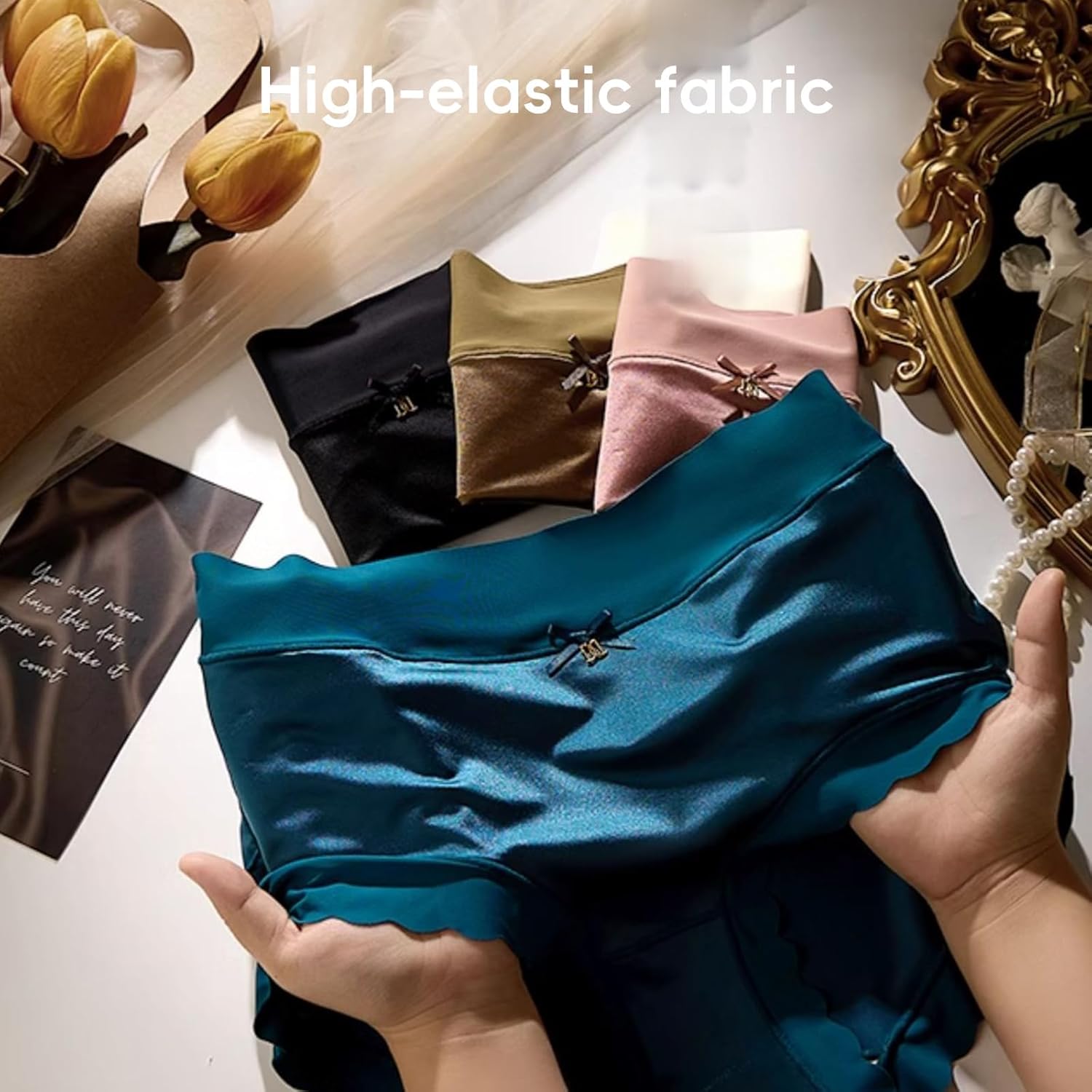 Underwear for Women Cotton High Waist Panties Full Coverage Briefs Soft Strech Ladies Breathable Panties （6 Pack - Image 2