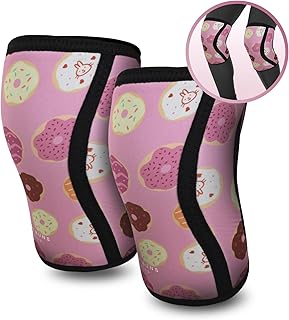 Mighty Buns 7mm Neoprene Knee Sleeves Pink Donut V2 XXX-L (1 Pair) - Cute High Performance Knee Sleeves, Knee Compression & Support for Weightlifting, Powerlifting, Squatting for Women and Men