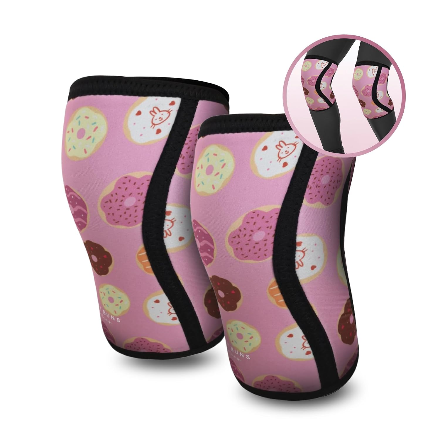 7mm Neoprene Knee Sleeves Peonies V2 X-Small (1 Pair) - Cute High Performance Knee Sleeves, Knee Compression & Support for Weightlifting, Powerlifting, Squatting for Women and Men