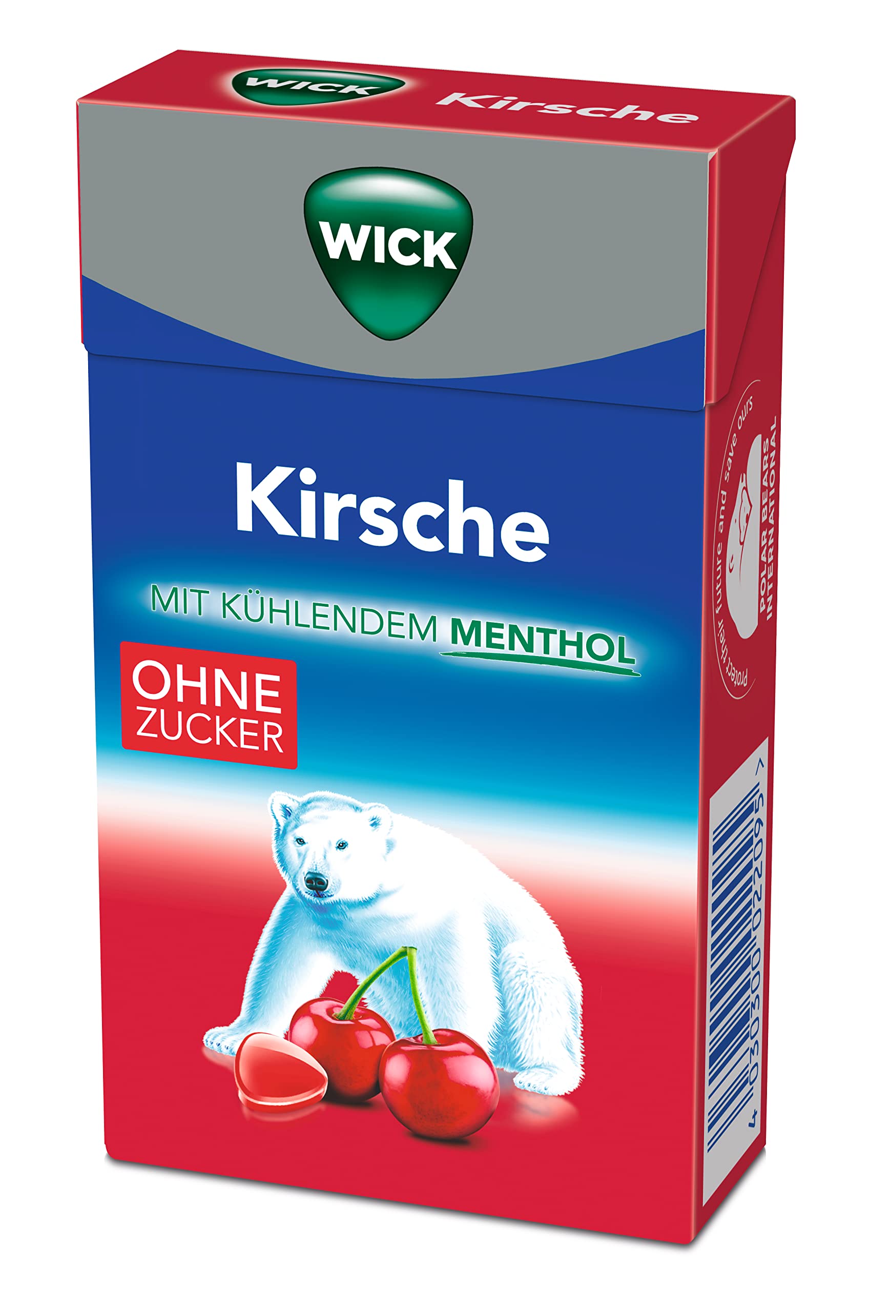 WICK Hustenbonbons Kirsche und Eukalyptus ohne Zucker Vorratspack – Wohltuendes Hustenbonbon – 20er Pack (20 x 46 g)