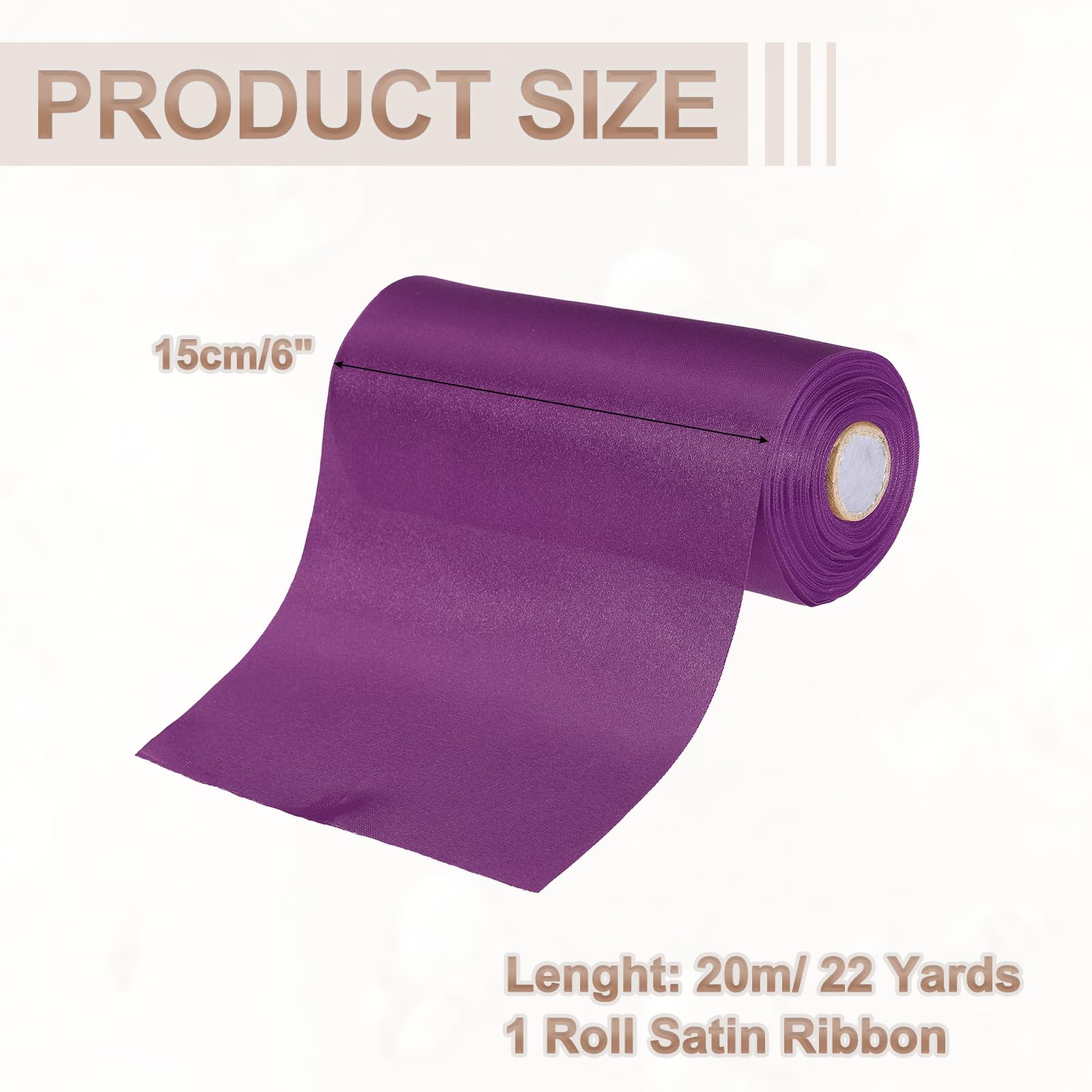 PATIKIL 6 Inches x 22 Yards Satin Ribbon Roll - Image 2