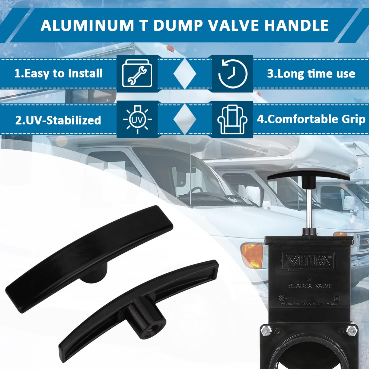 RV - 2" Valterra Sewer Waste Slide Valve Body Replacement, Part - Foto 6