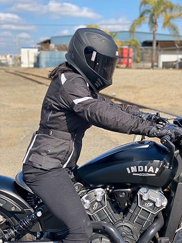 Miniatura 7 de Chaqueta de moto para mujer ALPHA CYCLE GEAR para todas las estaciones, resistente al agua, con armadura CE