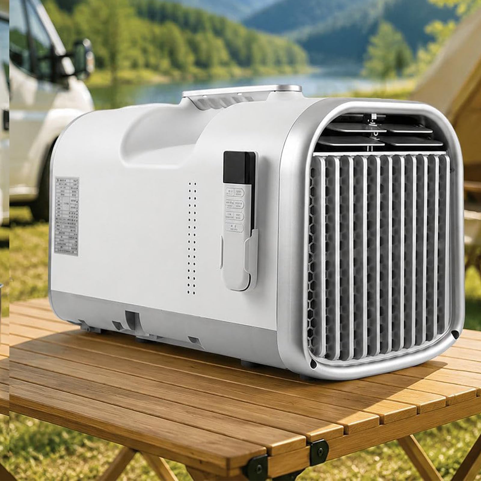 ZenSeFarin Portable Air Conditioner Mini AC for Tent RV, 4400/5100 BTU Rapid Cooling (Drop 16°C in 3 Min), No Drainage Needed, Remote Control, Ideal for Camping and Pet Cooling 1500W
