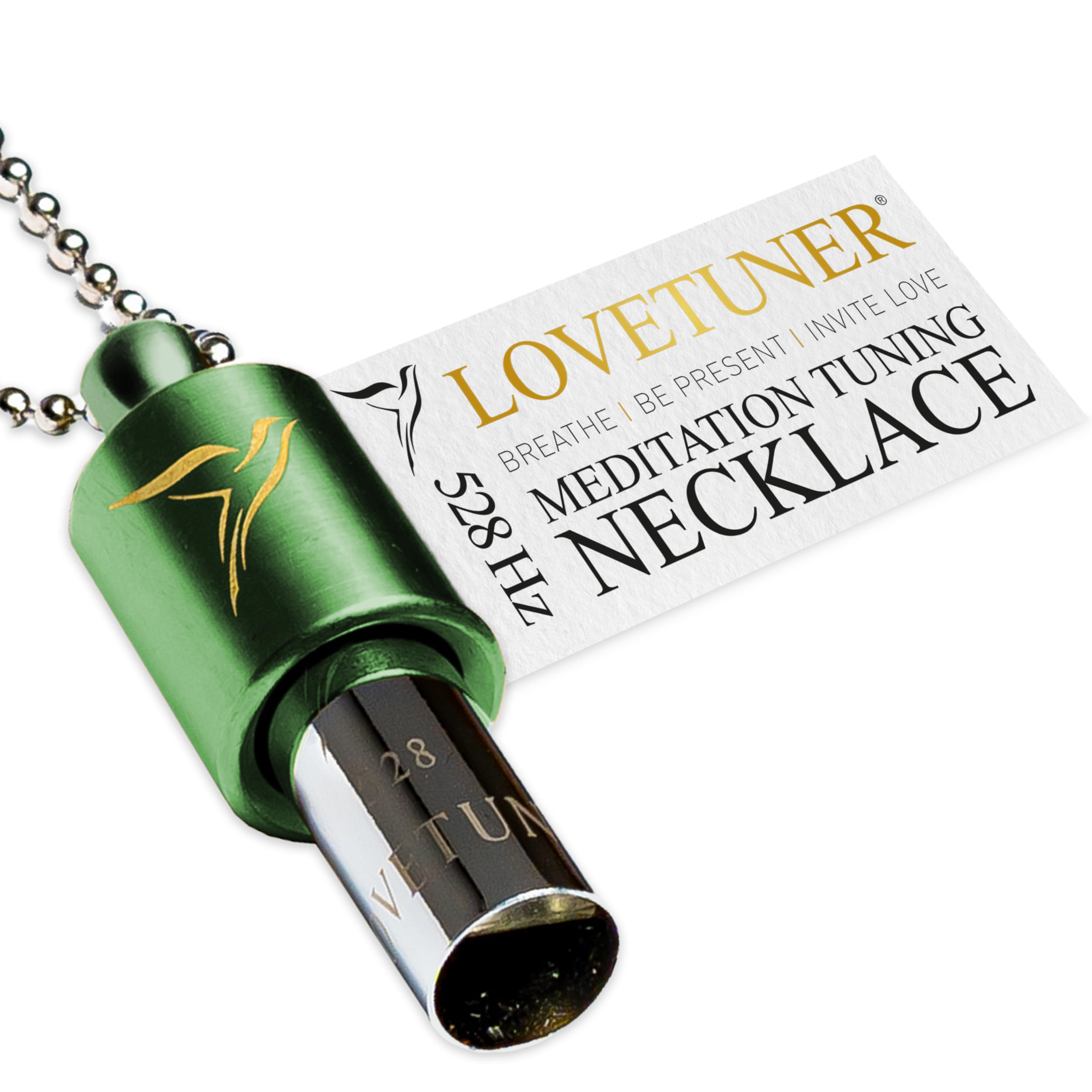 LOVETUNER 528Hz Breathing Necklace for Stress Relief, Mindfulness &amp; Meditation | Sound Healing Whistle for Anxiety, Focus, Calm &amp; Relaxation | Emotional Wellness, Inner Peace &amp; Balance Necklace