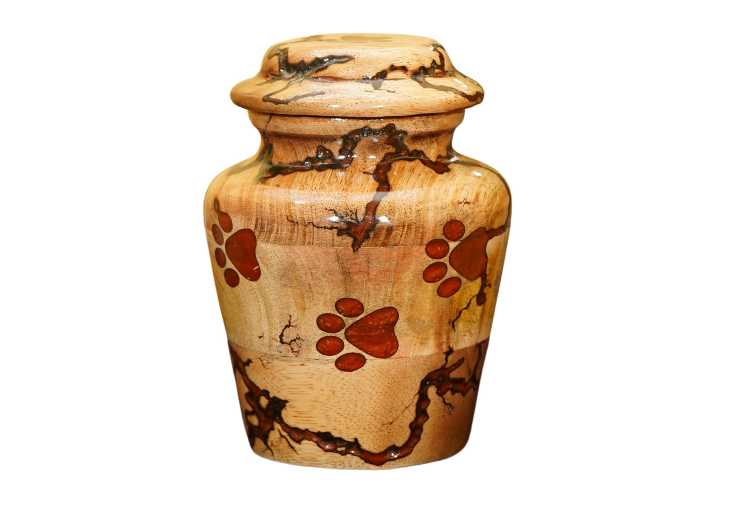 Wooden Urn for Pet Ashes Urn for Dog urn for cat Cremation Pets Memory Box Handcrafted urns Box Multi Color.. (Red, X-Small 20 LBS)