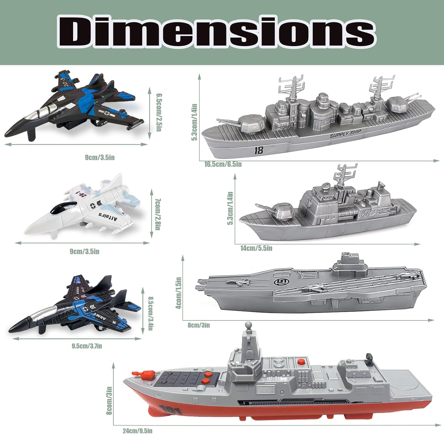 Military Naval Vessel Naval Ship with Launching Cruise Missile and Battle Ship Group, Small Scale Pull Back Fighter Jet, Ideal Present Army Toys Set for Kids Boys Girls