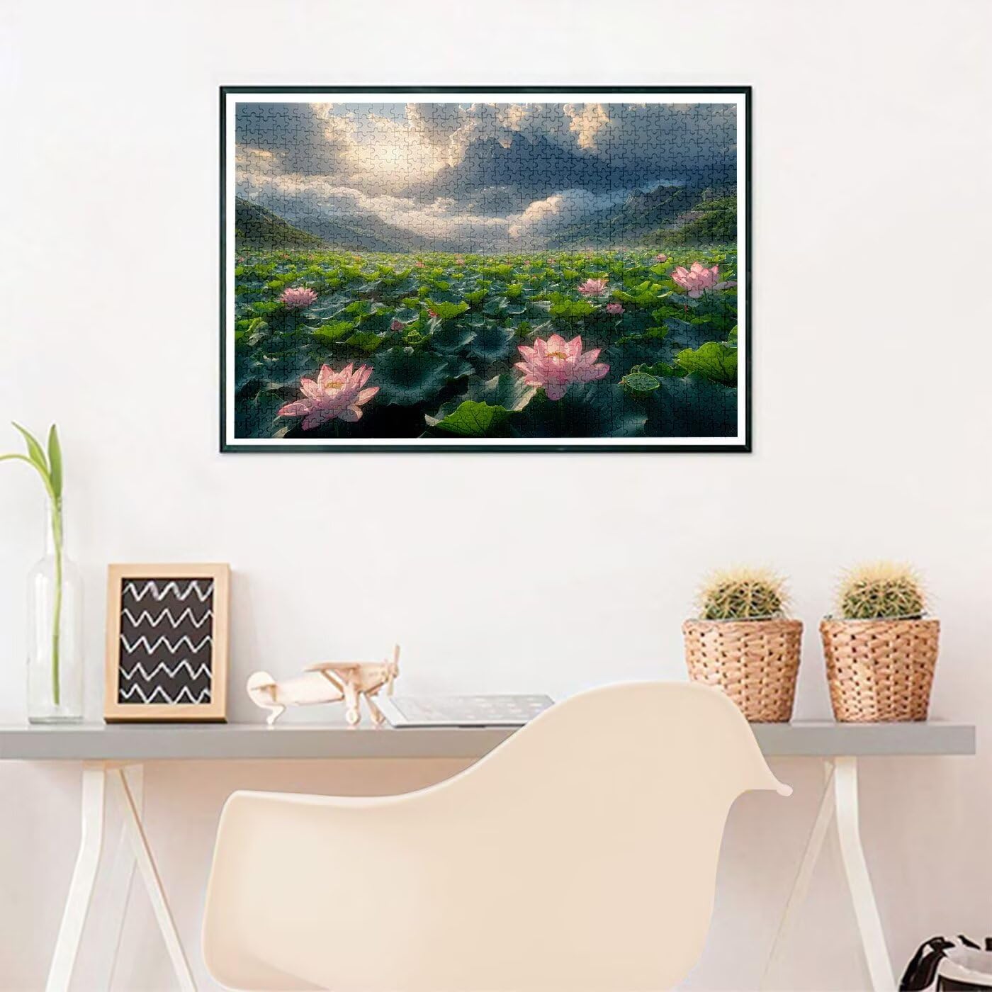 Puzzle 2000 Teile Wolkenmeer Puzzle Erwachsene, Groß Puzzelmatten, Holzpuzzle für Erwachsene und Kinder ab 12 Jahren Wooden Jigsaw Lotus Geschicklichkeitsspiel für Die Ganze Familie, Geschenke D-496