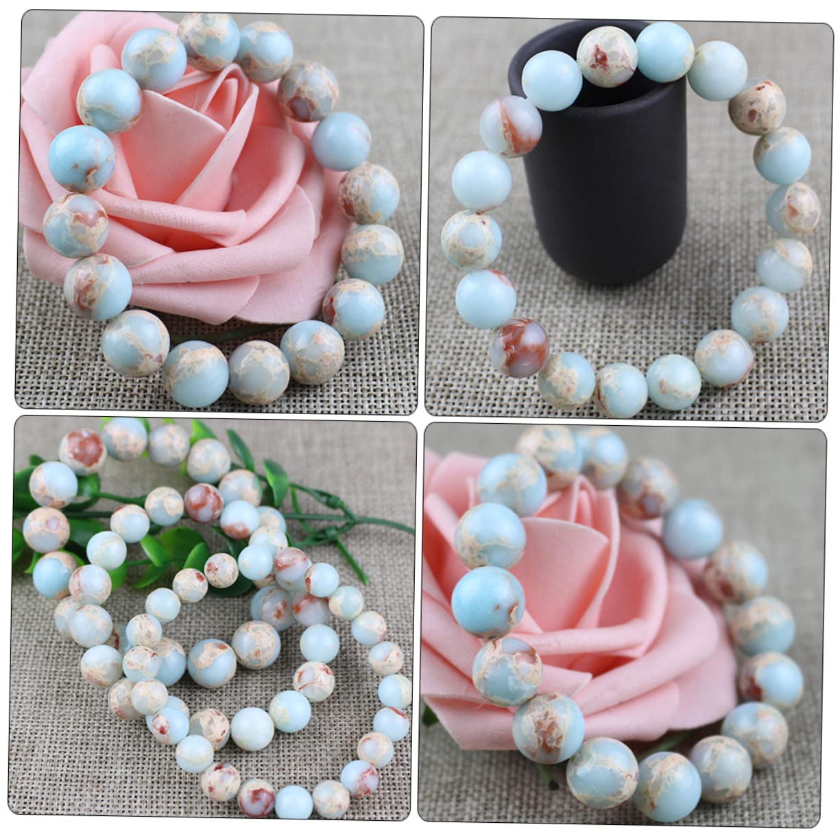 Schmuck Blaue Kugel Armband Perle Mädchen gebettet natürliche Miss Runde Perlen