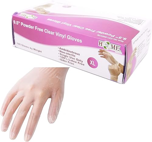 Miniatura 4 de UNIWARE 100 guantes de vinilo transparente de 9.5 pulgadas, de un solo uso, sin polvo, guantes desechables, ambidiestros, no estériles, sin látex y