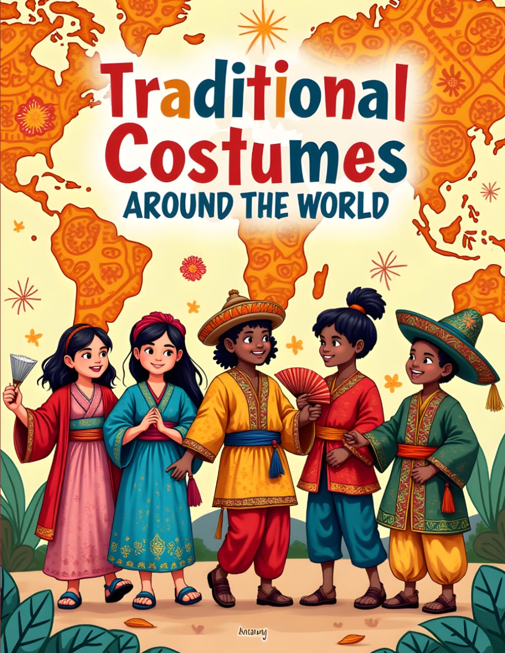Traditional Costumes Around the World: Coloring Book for age 7-15 years
