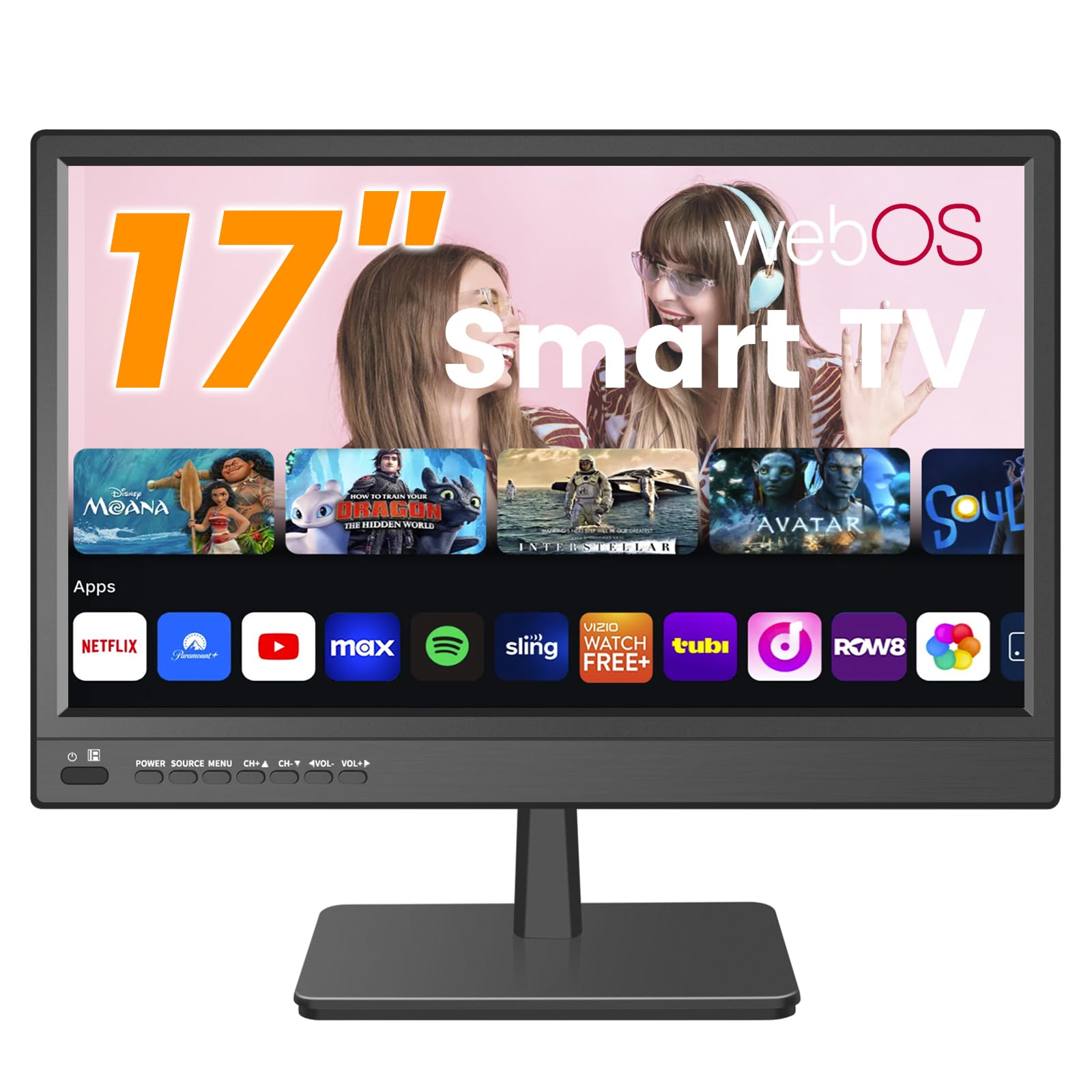 Smart TV Da 17 Pollici – Piccolo Televisore Con HDMI, Sintonizzatore Digitale, Porta USB, Supporto Per Montaggio A Parete E Telecomando Incluso - 2