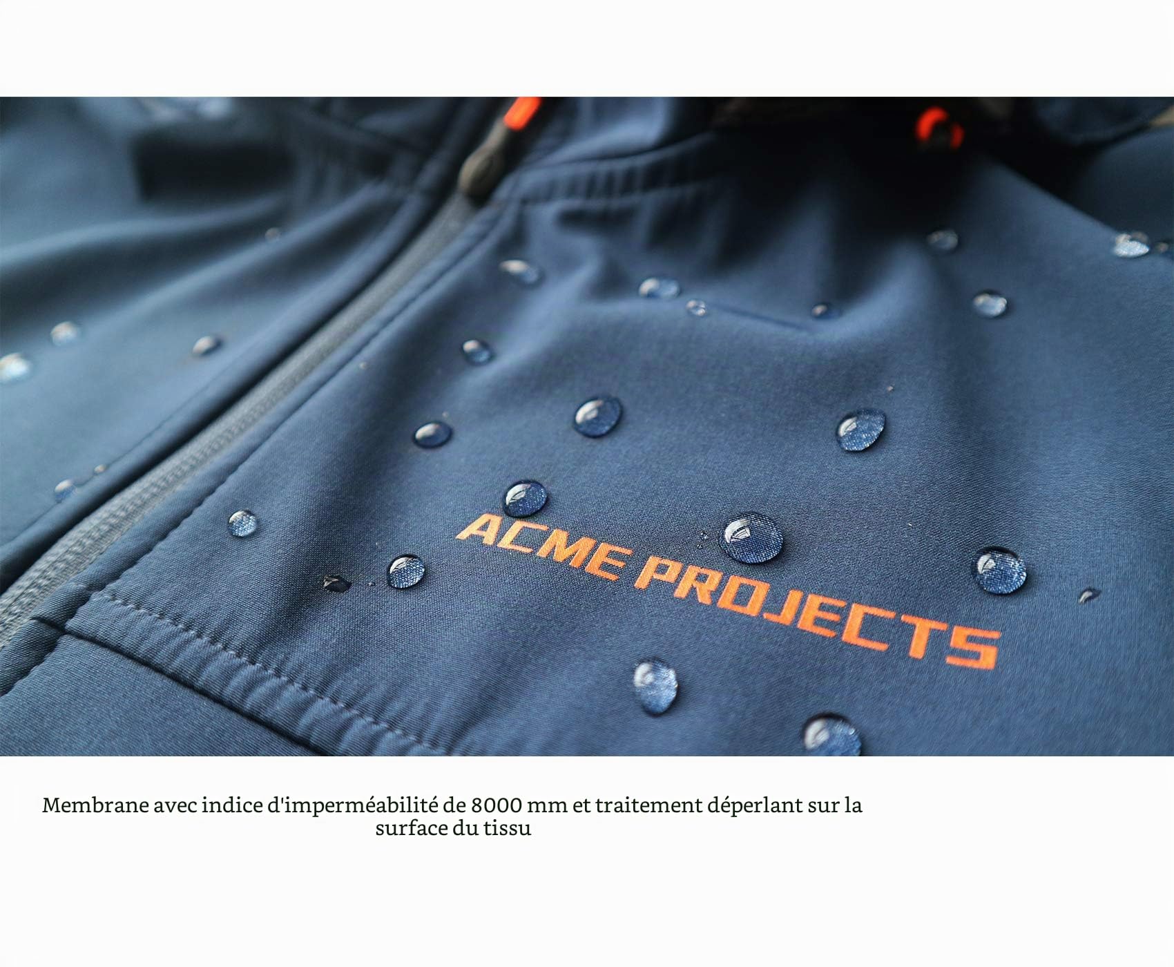 Acme Projects Veste Softshell doublée Polaire pour Homme avec Capuche Amovible, imperméable, Respirante, 8000 mm / 5000 g, Fermeture éclair YKK