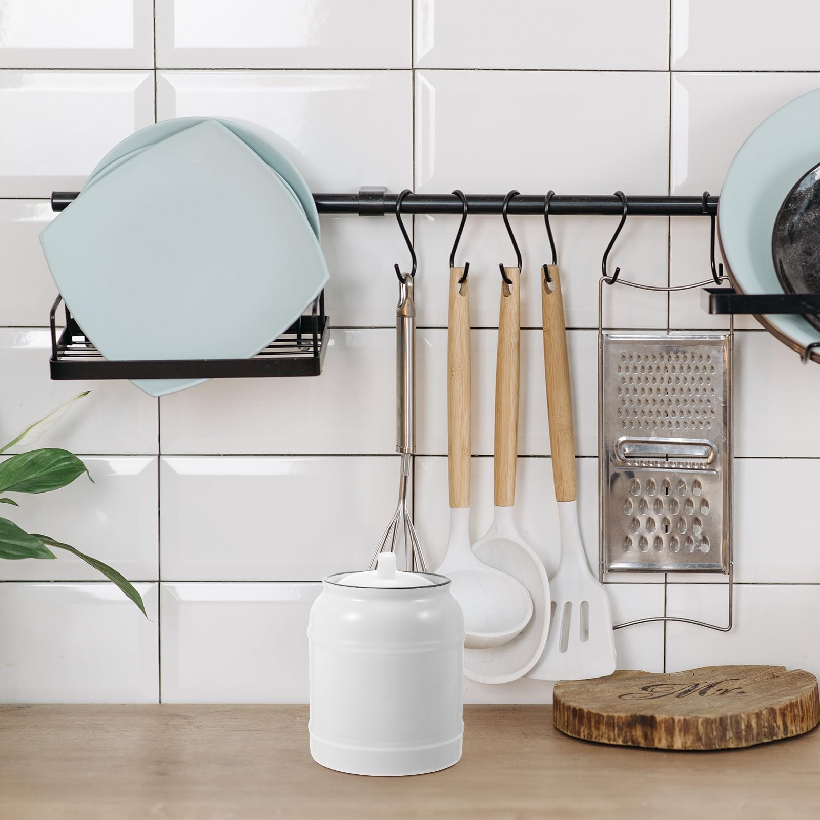 Abaodam Tarro de Almacenamiento Sellado de Cerámica Blanco para Conservar Alimentos Tapa Hermética y Diseño Decorativo para Decorar Tu Hogar