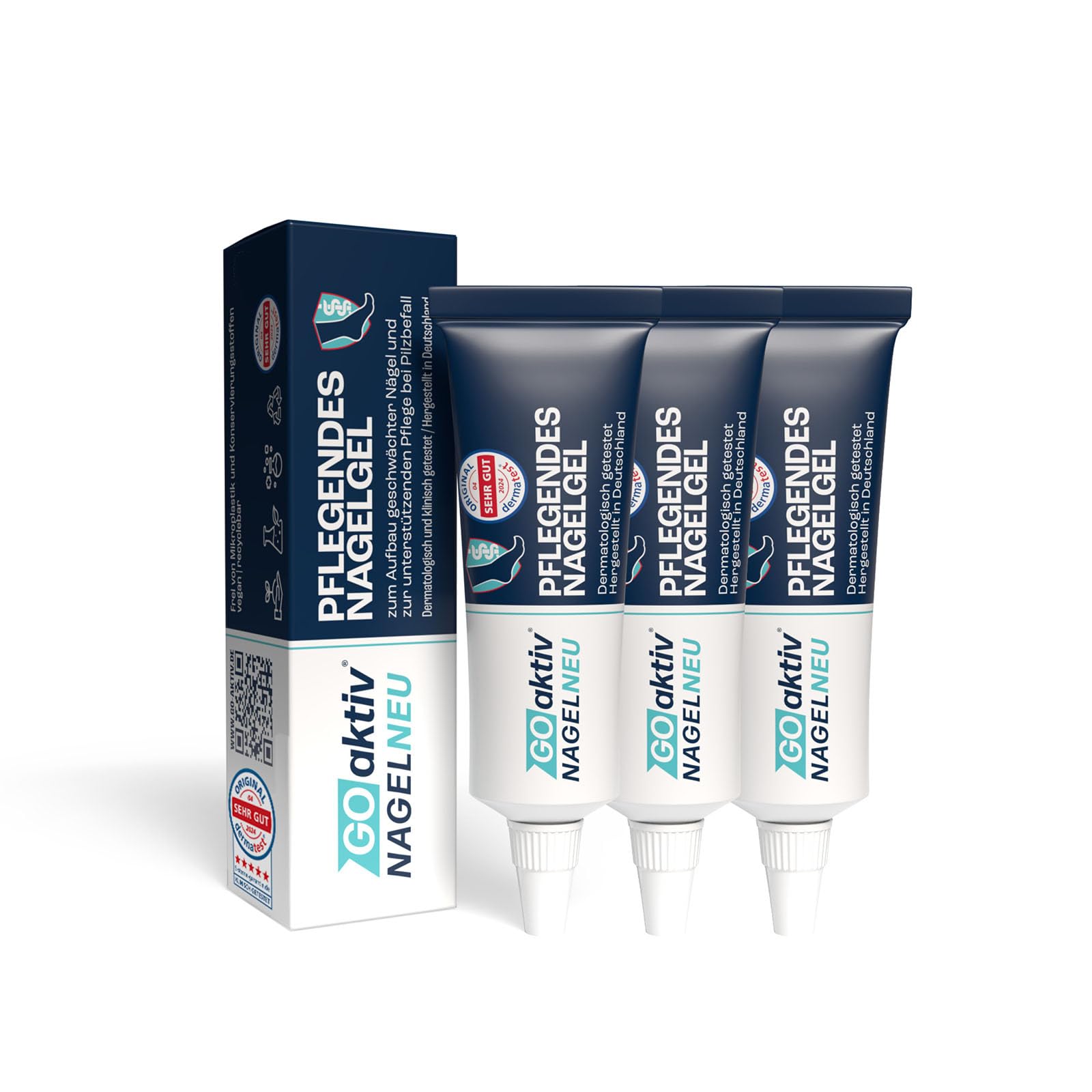GOaktiv® NAGELNEU 3x 10ml | Nail Care | Pflegendes Nagelgel