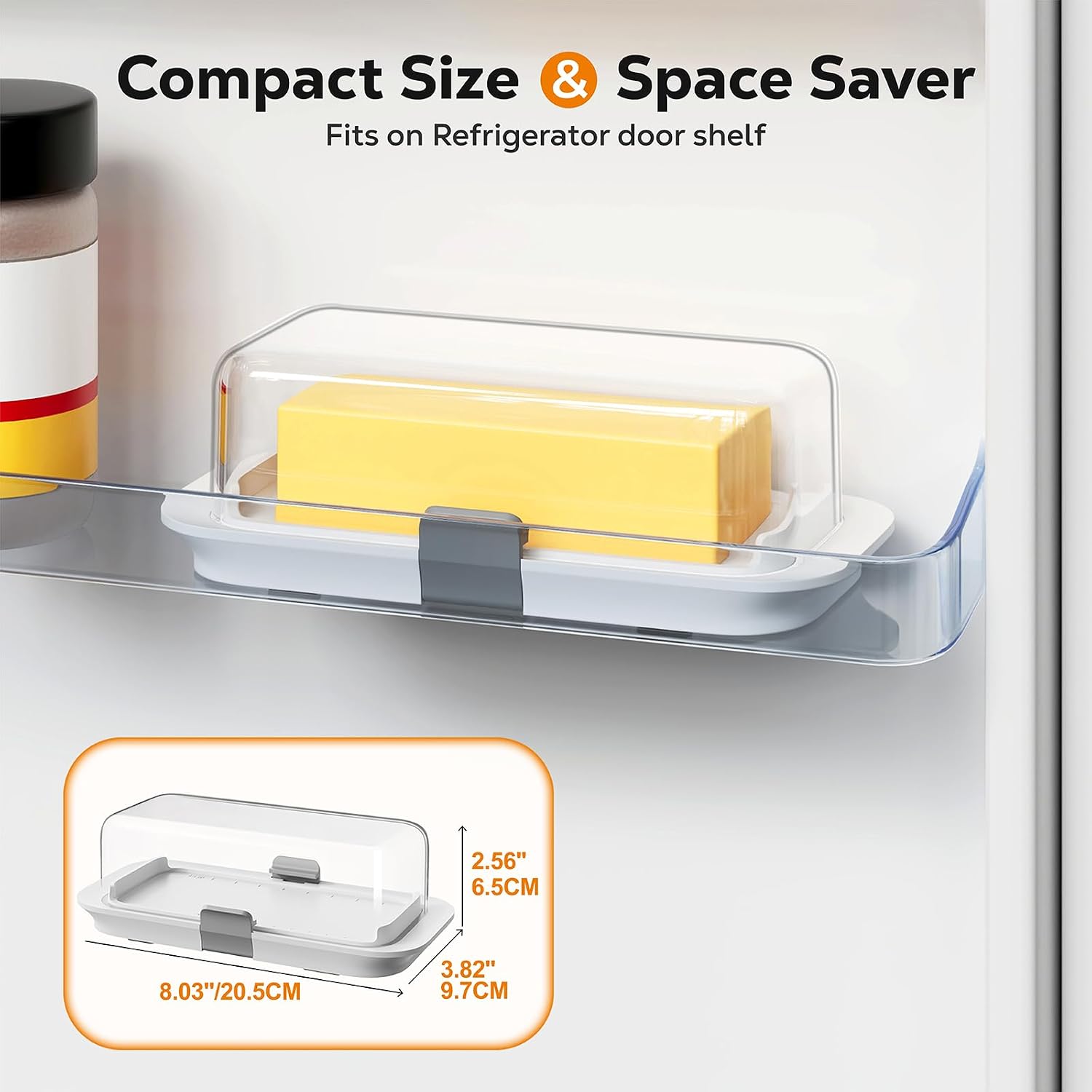 Pisol Large Butter Dish Airtight with Lid for 2 Sticks (250 g) Butter