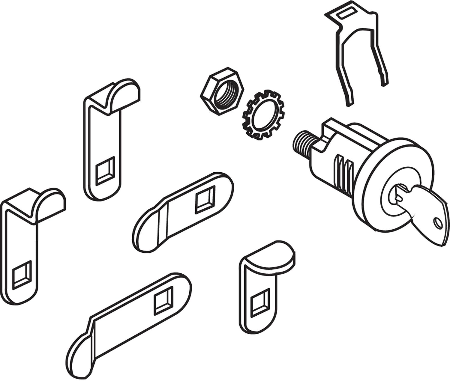 Prime-Line MP4526 Mailbox Lock – Replacement, Multipurpose Mailbox Lock for Several Brands – NA-14 Keyway, Opens Clockwise with 90º Rotation, Nickel Finish (1 Set)