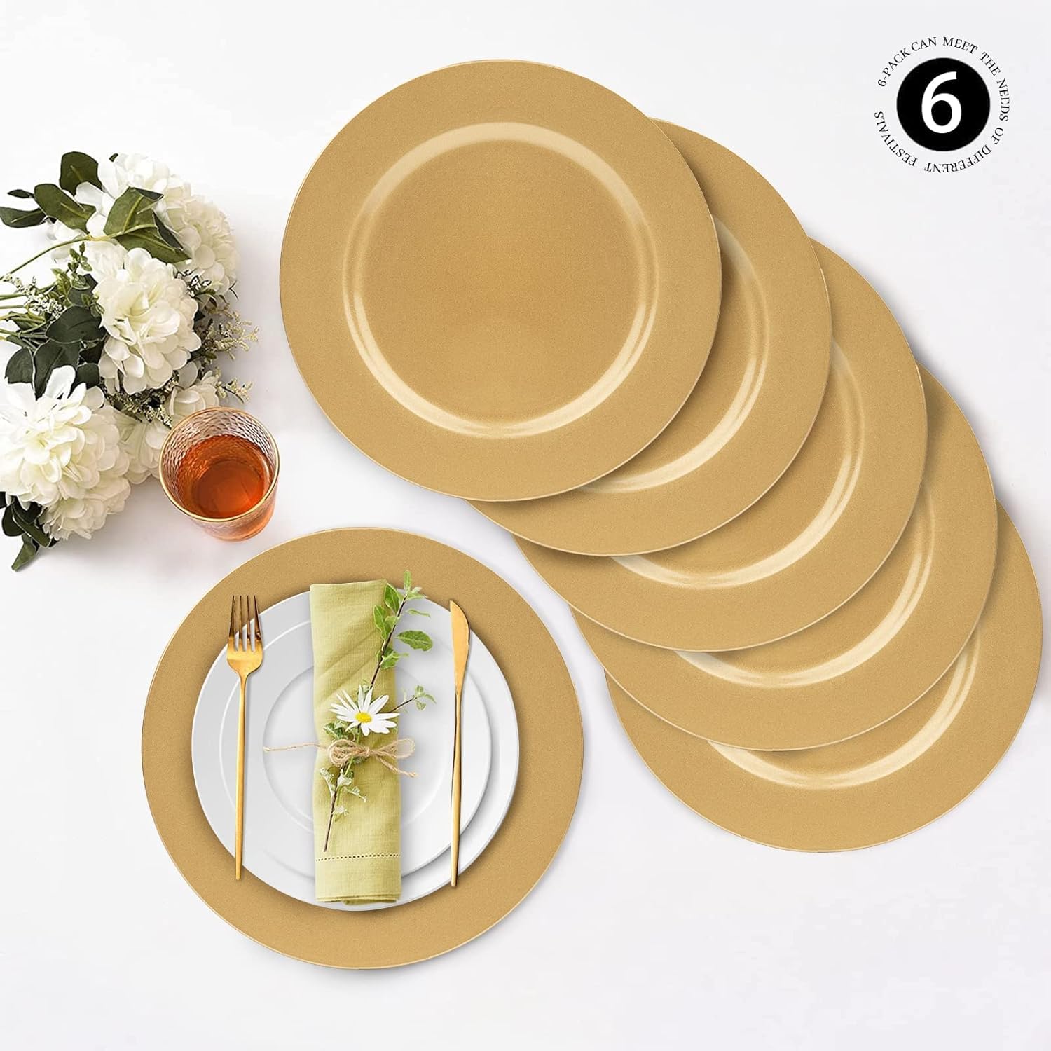 Gold Charger Plate - Durable Dinner Collection