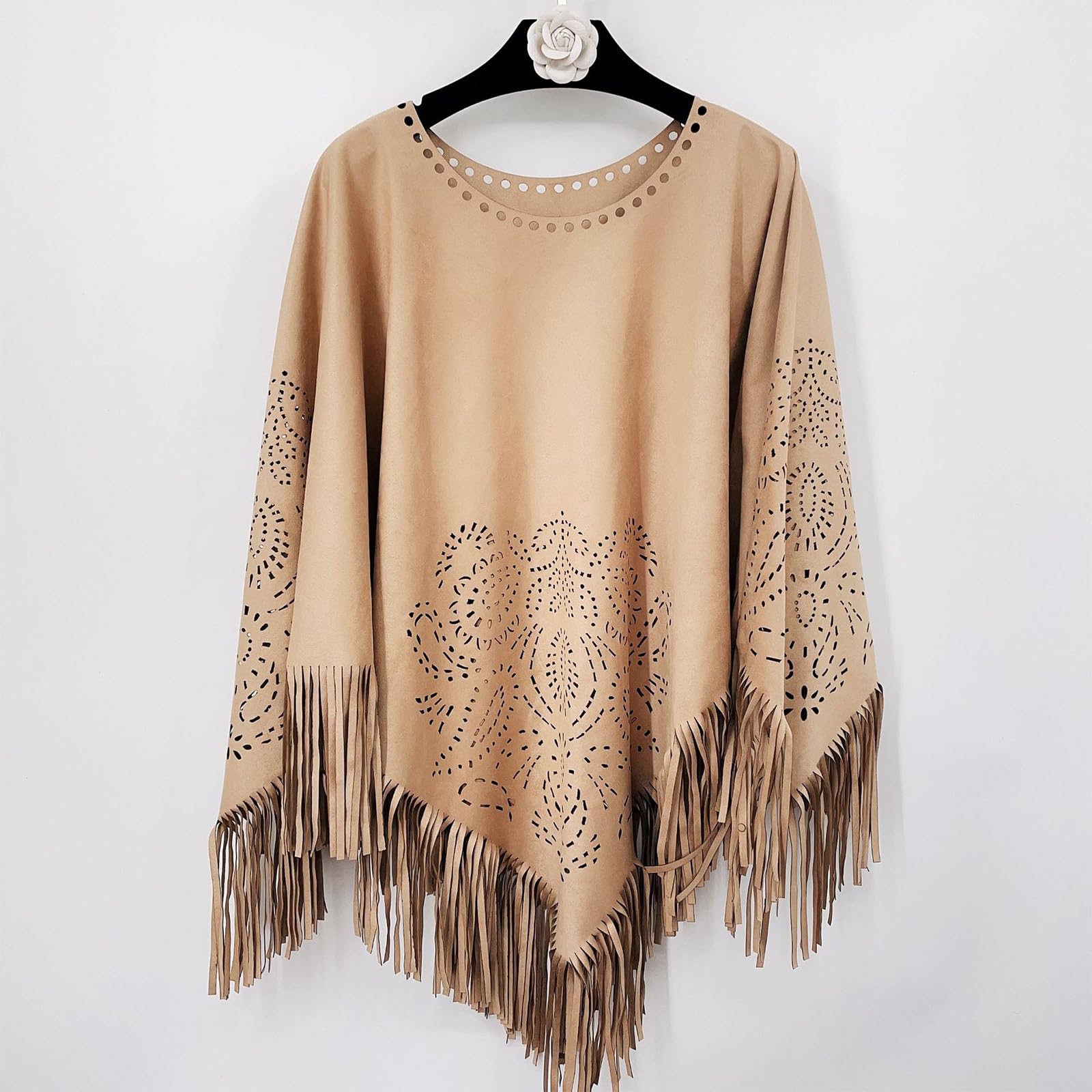 Versatile scialle avvolgente poncho coperta calda per ufficio all'aperto matrimonio scialle con nappe avvolgere poncho sciarpa calda sciarpa oversize