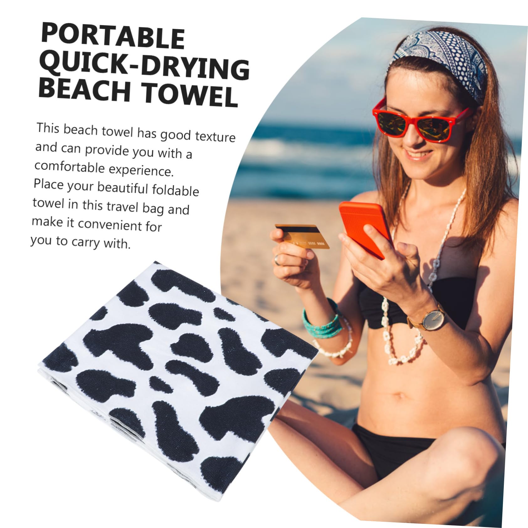 ULTECHNOVO 3 Pezzi Telo Mare Microfibra con Asciugamano Spiaggia Oversize Leggero e Assorbente per Yoga e