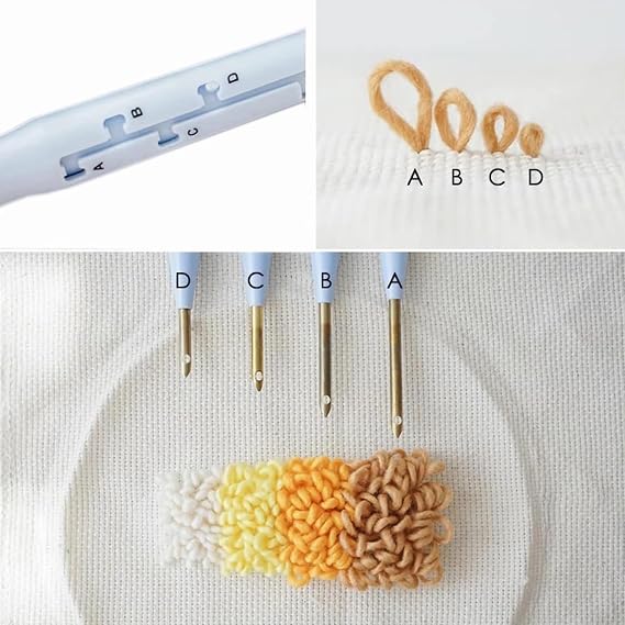 LEISURE ARTS Punch Needle Tool, Punch Needle, Needle Tool, Yarn, Oxford Needle, Threader, Supplies, Embroidery