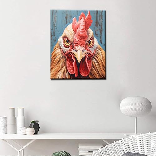Miniatura 3 de Tucocoo Bumbers - Pintura de animales de granja para adultos, marco de pollo, pintura por números, pintura acrílica, lienzo, decoración de cocina,