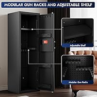 Vista 4 de Karini 10-15 Caja fuerte biométrica para rifles y pistolas. Cajas fuertes biométricas para rifles con huellas dactilares para el hogar. Gran