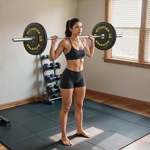 Miniatura 6 de Placa de Parachoques Olímpica Placa de Peso con Alto Rebote Placa de Peso con Inserción de Acero para Entrenamiento de Fuerza y Levantamiento de