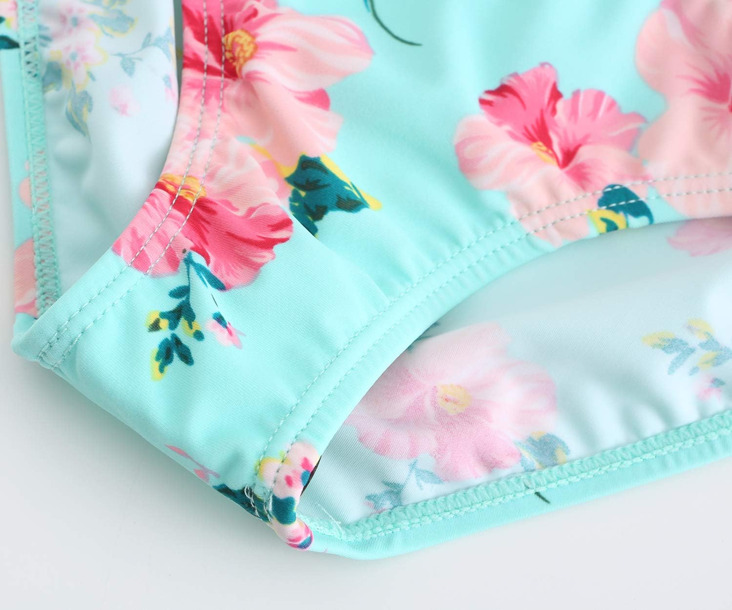 HowJoJo Girls Two Piece Tankini Swimsuit Green Floral Bathing Suit Swimwear - Image 6